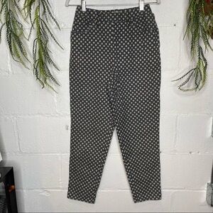 Vintage 90s Y2K Esprit Floral Print Grey & White Side Zip Pants Size Small
